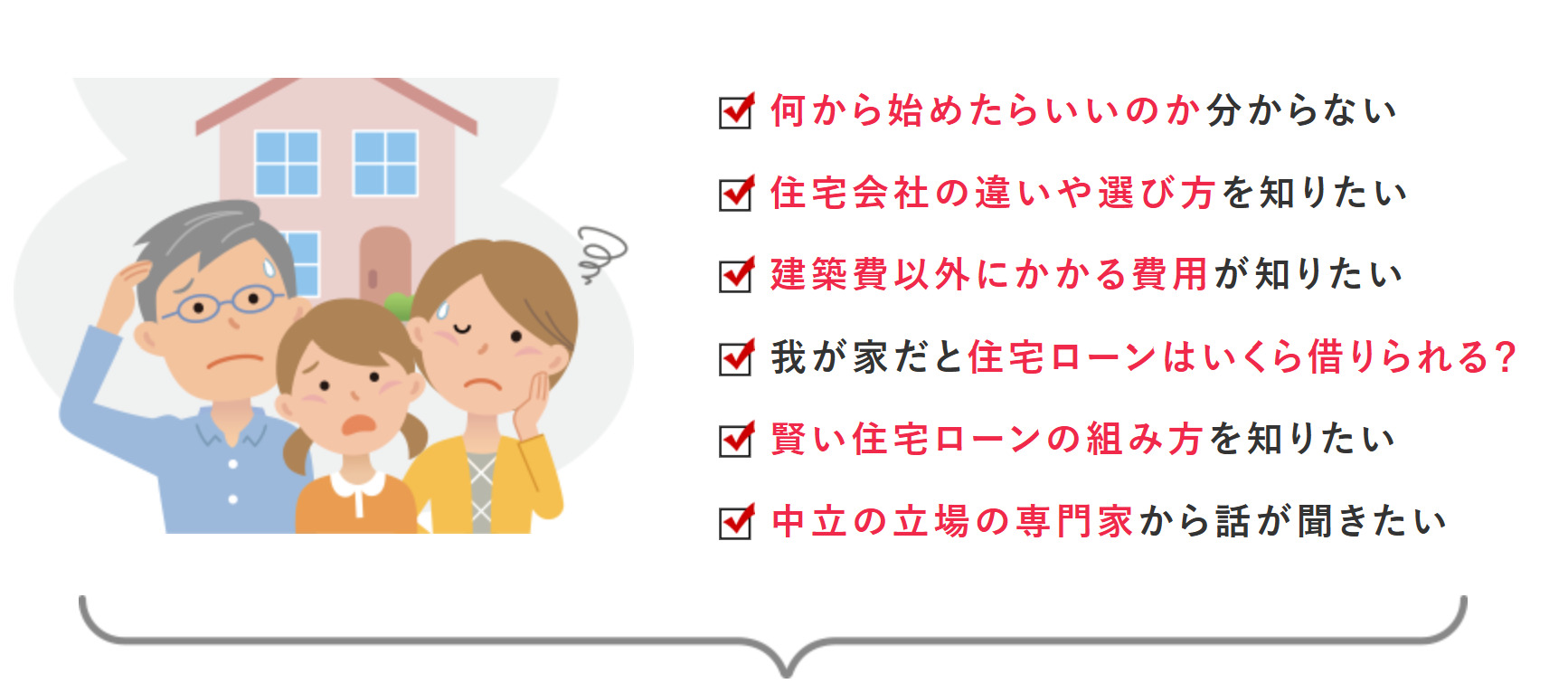 家づくりでの主な悩み